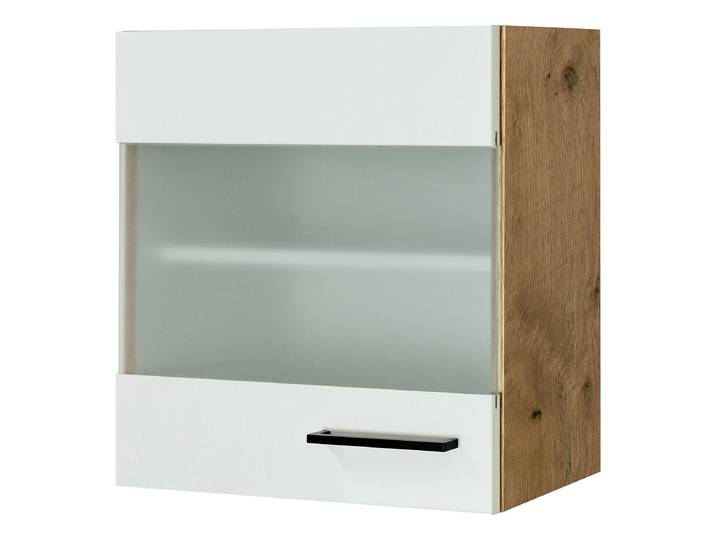 Hängeschrank Glas horizontal 50cm Weiß/Magnolienweiß
