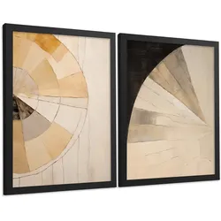 POSTER Set of 2 Abstract Wall Art Prints Modern Living Room Bedroom Kitchen Bathroom Decor Schwarzer Rahmen A4