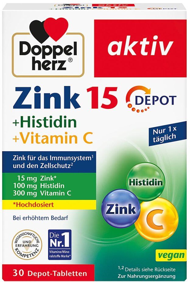 Doppelherz Zink + Histidin + Vitamin C Depot Tabletten 30stk