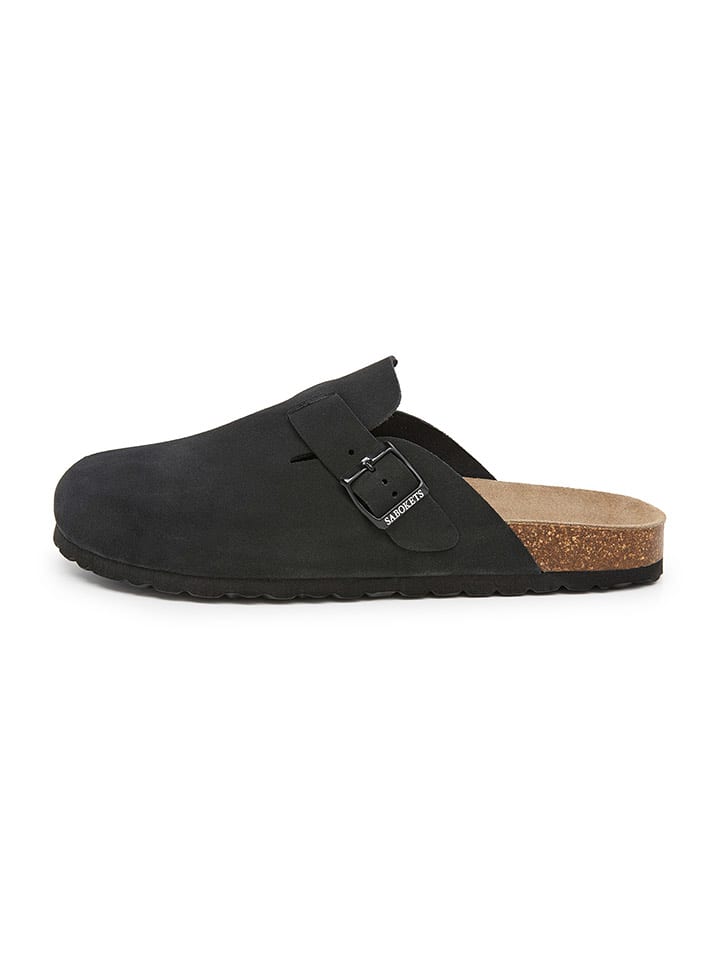 SABOKETS Leder-Clogs in Schwarz - 45