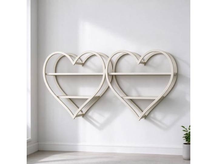Wand-Weinregal, Metall-Flaschenregal, Schwebendes Bar-Regal in Herzform Robuster Metallrahmen, Vertikales Design, Dekoratives Bar-Display, Vielseitige Ablage(Beige)