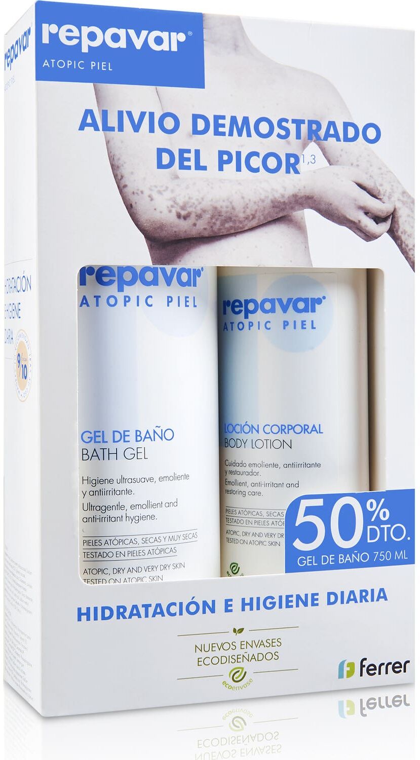 REPAVAR Pack Atopic Piel Gel de Baño 750ml + Loción Corporal 500ml