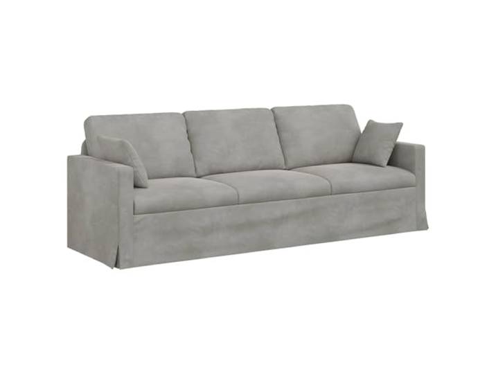 Todiikf Modular Modernes Sofa Hellgrau Samt Couch 228x78x80 cm Flexibles zweigeteiltes Design mit weichem Samtbezug für stilvolle Entspannung im Wohnzimmer und Schlafzimmer.