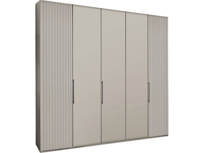 Kleiderschrank WIEMANN Denver , beige (champagner, dekor), B:246,3cm H:217cm T:58cm, Holzwerkstoff, Schränke, Kleiderschrank, hochwertige Beschläge