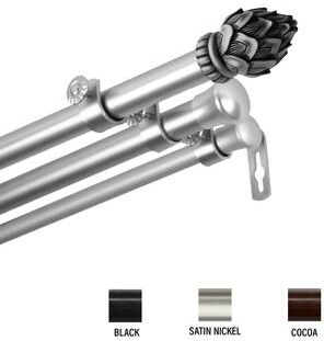 InStyleDesign Lotus Triple Curtain Rod 13/16 inch dia.