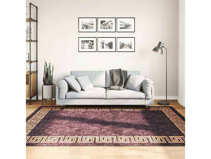 Tapis-Tapis de salon-Tapis Chambre lavable antidérapant 160x230 cm noir et doré 204018
