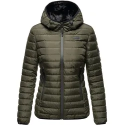 MARIKOO Damen Winterjacke Steppjacke mit kuschlig weichem Teddyfell Jaylaa