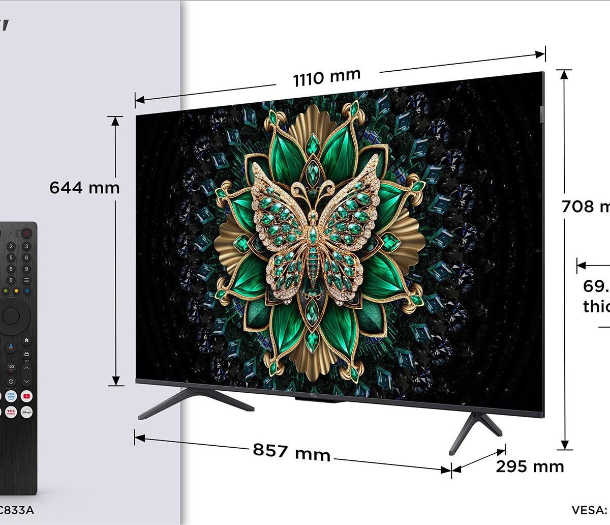 TCL C6K 50C6K, 127 cm (50"), 3840 x 2160 Pixel, QD-Mini LED, Smart-TV, WLAN, Metallisch