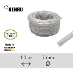REHAU Getränkeschlauch 50 m Ø 7 mm lebensmittelkonform mit Fadenarmierung