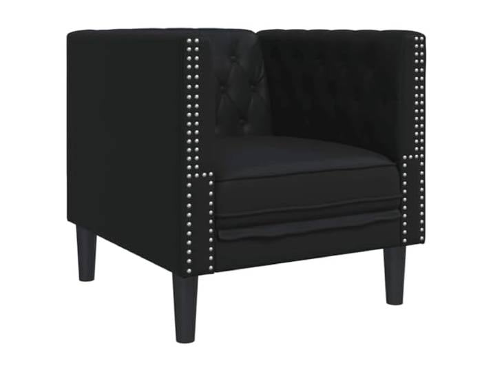 GHVBNMF Chesterfield Sessel Schwarz Kunstleder Clubsessel Lounge Elegant gestalteter Clubsessel mit dicker Polsterung für gemütliche Stunden im Wohnzimmer und Arbeitszimmer.