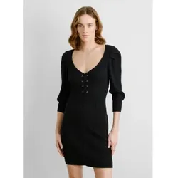 Pepe Jeans für Damen. PL953729 Olaia Kleid schwarz (S), Lässig, Viskose, Langarm