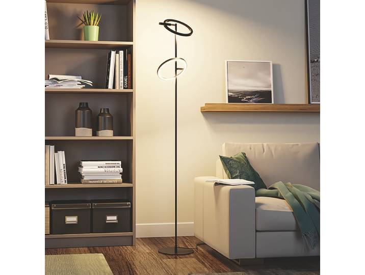 Lampadaire LED 23 x 150 x 26cm Noir Aluminium, laqué Polycarbonate LED Module LED