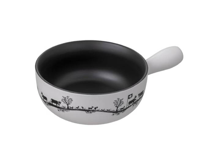 KUHN RIKON Caquelon Fondue Appenzell, Handgefertigte Keramik, Weiß, Ø 23 cm