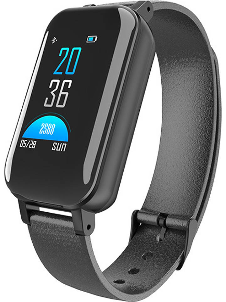 SmartCase Smartwatch mit Kopfhörern in Schwarz - onesize