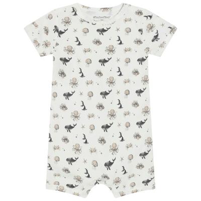 Minymo - Kid's Suit S/S AOP - Body Gr 74 weiß