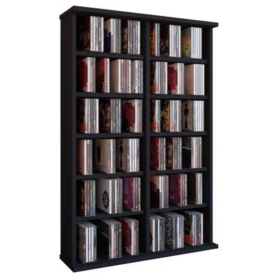 Media-Regal VCM "Holz CD DVD Stand Regal Schrank Ständer Ronul", schwarz, B:60cm T:18cm, Regale