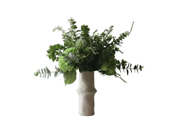 Botané Deep Green Kunstblumen-Bouquet Hortensien-Wildblumen-Eukalyptus-Skabiosenzweig 15 St.
