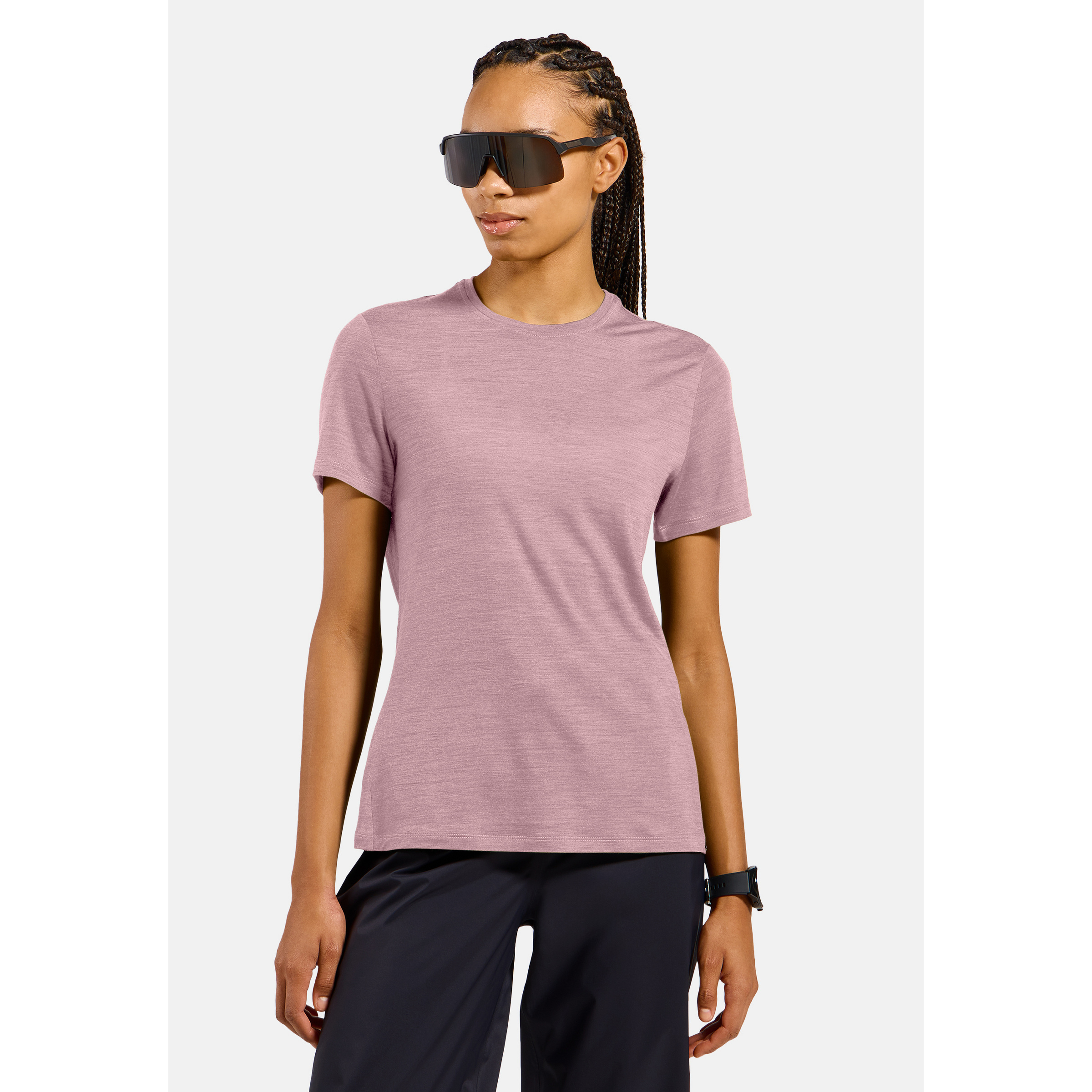 Odlo Merino Tencel Plain Damen T-Shirts rosa Größe M Camping Hautfreundlich Merinowolle | Lyocell (Tencel)