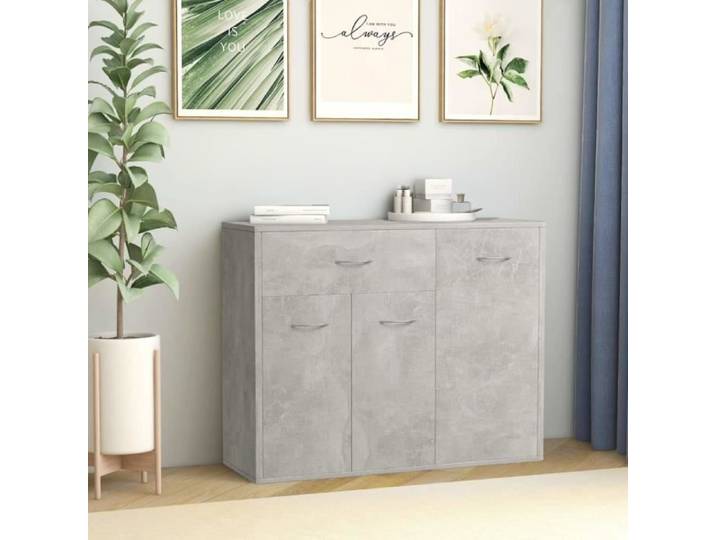 Buffet bas contemporain - Buffet de cuisine Gris béton 88x30x70 cm Aggloméré#90088