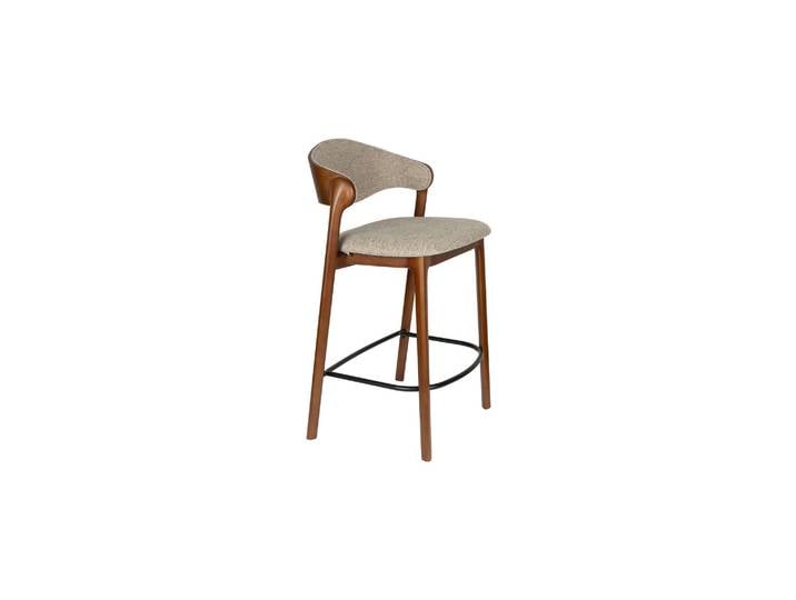 Tabouret de comptoir en bois de hêtre brun Babington