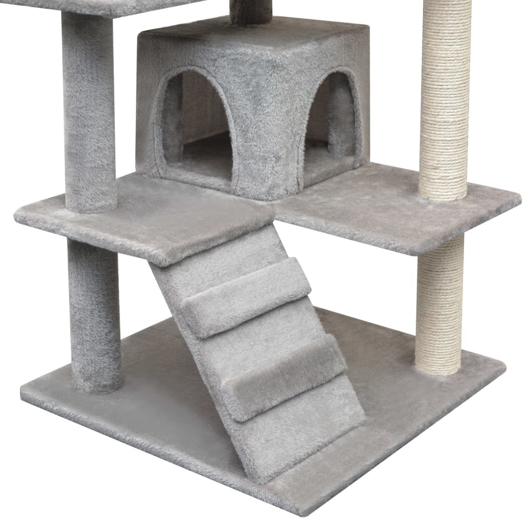 vidaXL Rascador para gatos con poste rascador de sisal 125 cm gris Gris
