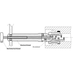 Röhm Steckschlüssel für Druckstück-Einschraubmontage, Größe HSK-A/C/E/T 63, Größe HSK-B/D/F 80 - 831274
