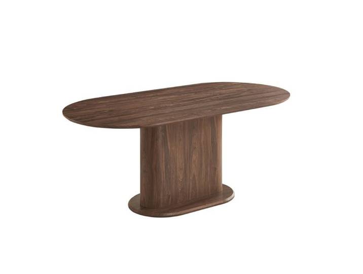 Table à manger Ovale MDF effet noyer 180x90x75 cm LOKA