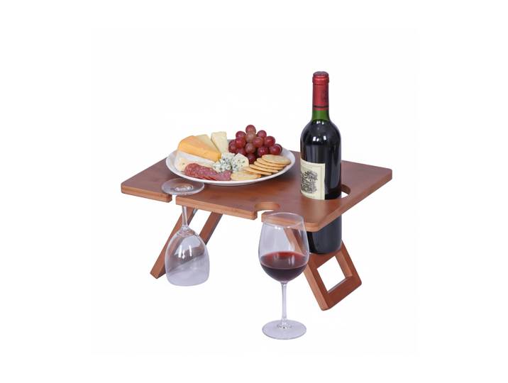 Picknick Weintisch Bambus Braun