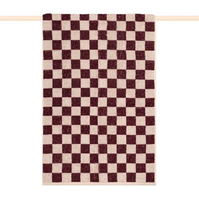Duschtuch PAD "CHESS, 70x140 cm", braun (burgundy), B:70cm L:140cm, Frottee, Frottee, Handtücher, Made in Europe, 100% Baumwolle, modernes Karo Design