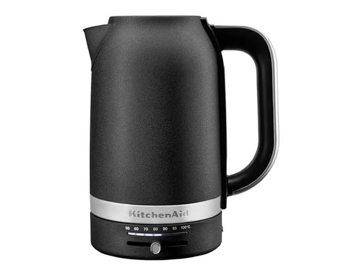 KitchenAid 1.7L Wasserkocher mit Temperaturwahl, Einstellbare Temperatur 50°C-100°C, Schnellkochfunktion & Füllstandsanzeige, Cast Iron Black
