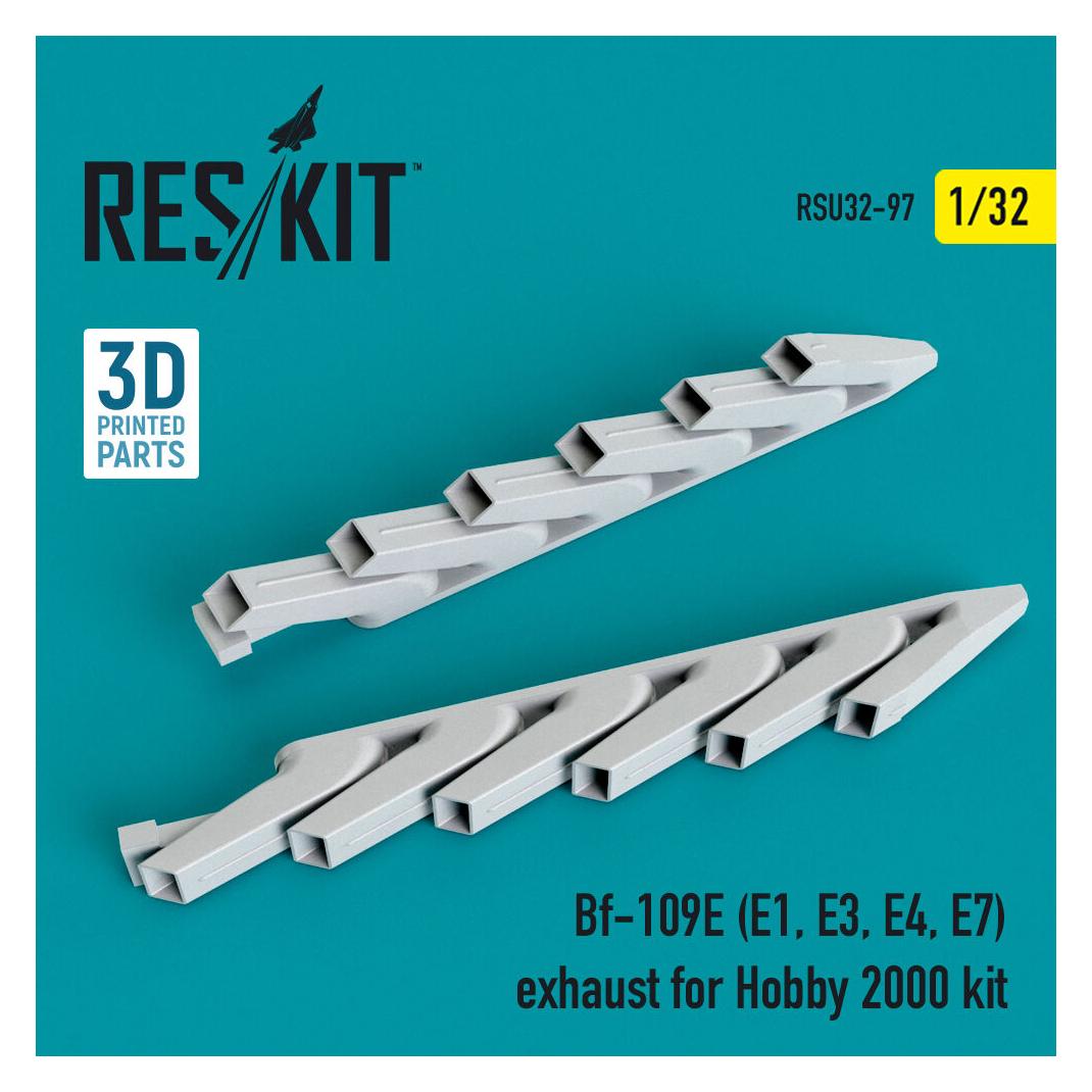 ResKit Bf-109E (E1, E3, E4, E7) exhaust for Hobby 2000 kit (RSU32-0097)