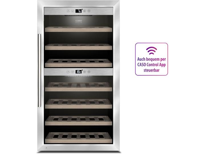 CASO Weinkühlschrank 725 WineComfort 660 Smart , Energieeffizienz: G, grau (schwarz), B:59,5cm H:103,5cm T:63cm, Weinkühlschränke, Weinkühlschrank
