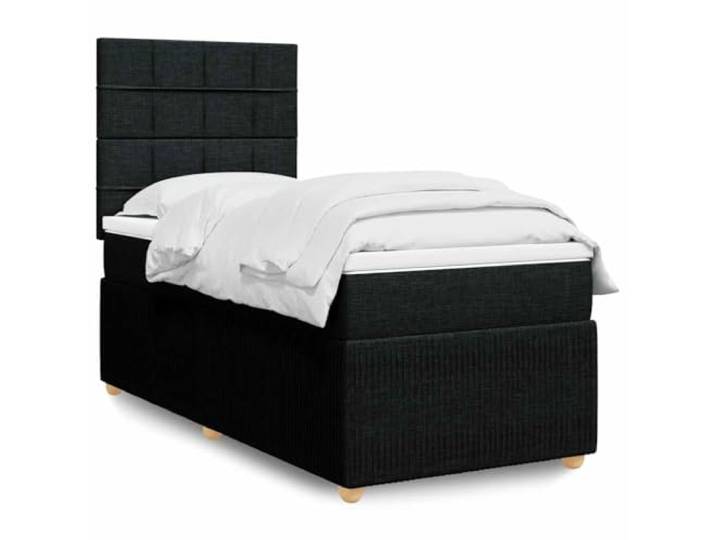 RJPLMFV Lattenrost und Matratze, Schwarz, 80 x 200 cm, Stoff Taschenfedern, verstellbarer Kopf, abnehmbarer Matratzenauflage, optimale Unterstützung