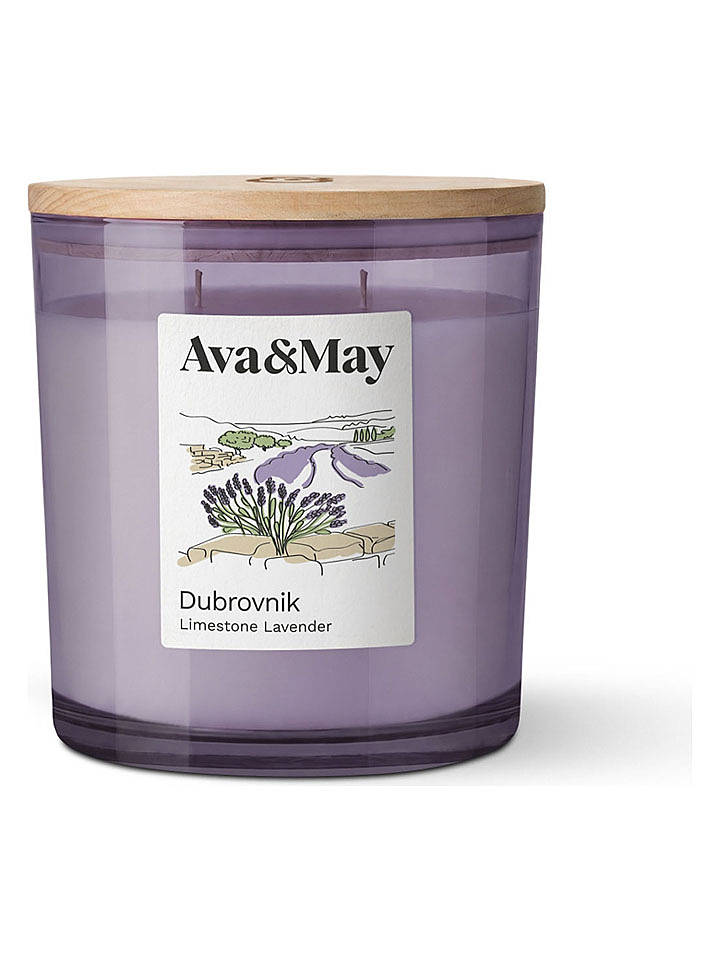 AVA&MAY Duftkerze "Dubrovnik" in Lila - 410 g - onesize