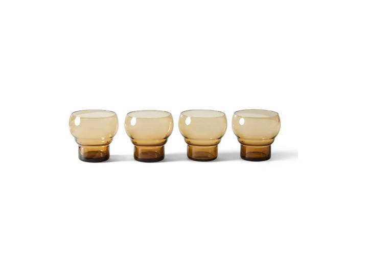 HKliving Verre Bulb 70 s 27 cl lot de 4 Amber'