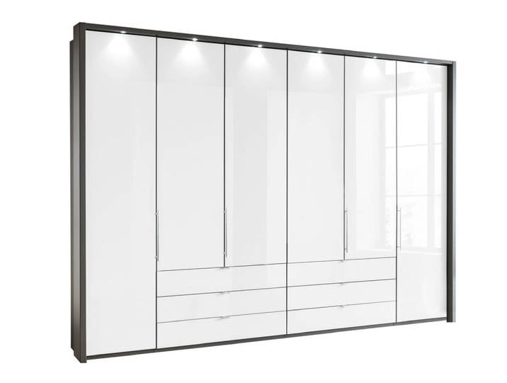 Kleiderschrank LOFT Havanna/ Glas weiß