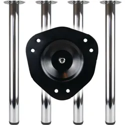 BMB, Tischbeine + Tischgestell, Tischbein-Set Edelstahl-Effekt 80 mm Höhe 870 mm Platten-Befestigung