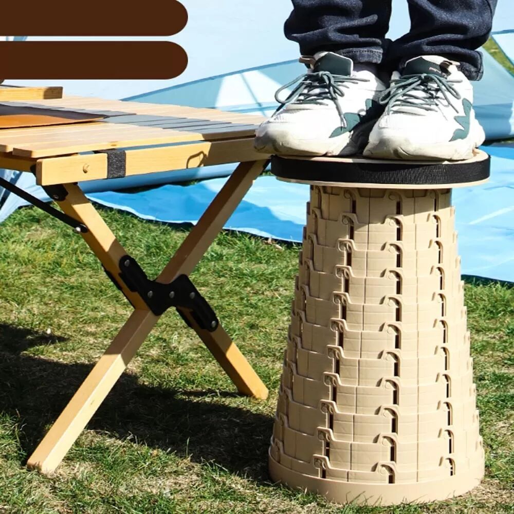INF Tragbarer Outdoor-Falthocker mit weichem Kissen & Rucksack - Höhenverstellbar