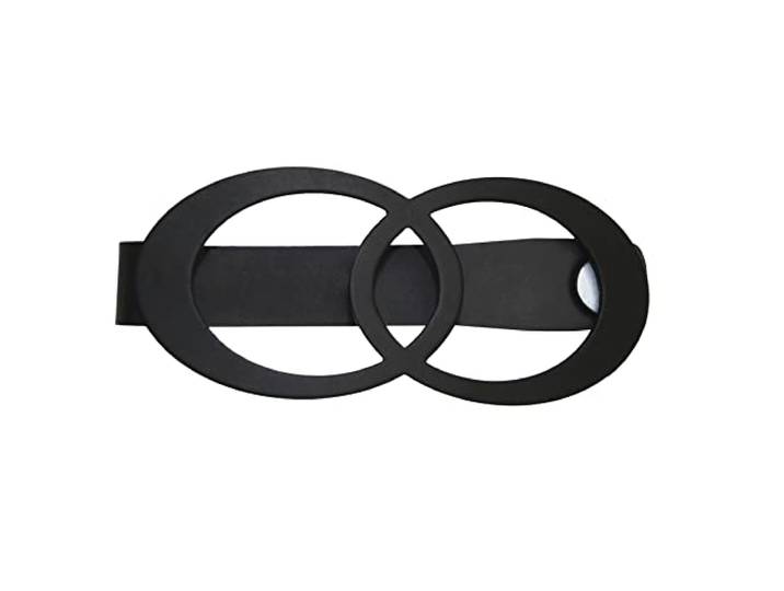 Gardinia Raffspange Infinity mit Magnetverschluss, Vorhang-Raffhalter für Vorhänge oder Stoffe, 13,5 x 5,5 cm, Metall, Schwarz