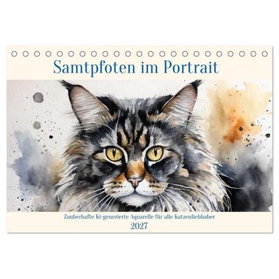 Samtpfoten im Portrait (Tischkalender 2027 DIN A5 quer), CALVENDO Monatskalender
