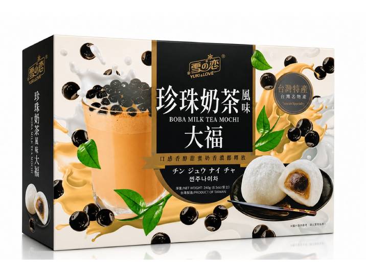 Yuki &amp; Love Mochis saveur thé au lait Boba - 180 g