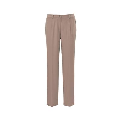 Stoffhose GOLDNER "Kurzgröße Hose mit Gürtelschlaufen in pflegeleichter Qualität", Damen, Gr. 19, K-Gr, beige (taupe), Obermaterial: 88% Polyester PES. 12% Elasthan EL., festlich, Hosen Stoffhose, Mit schönem, fließendem Fall