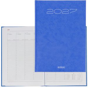 Herlitz Buchkalender 400207864, Sidney blau, Jahr 2027, A5, Wochenplaner, 1 Woche = 2 Seiten