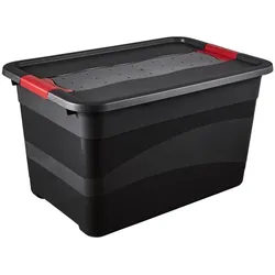 Keeeper Eckhart - Eckhart Transportbehälter 52 Liter 59,5x39,5x34cm Graphitgrau mit extra robustem Schiebeverschluss und Deckel