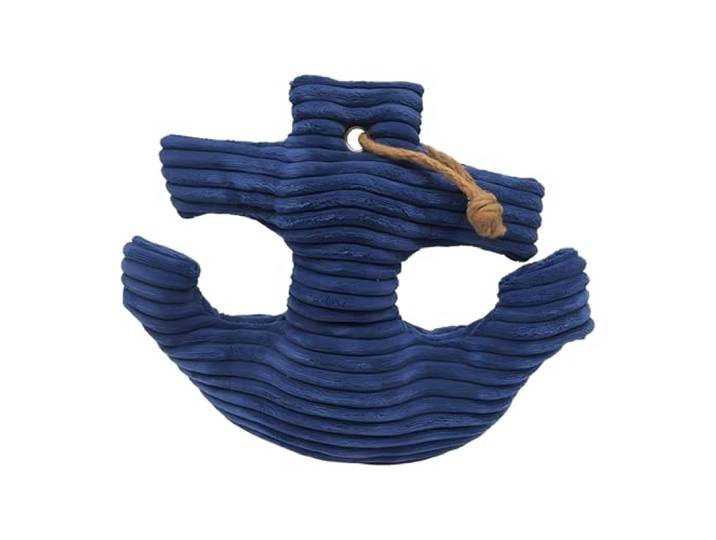 Relaxdays Butoir de Porte Ancre\, butoir décoratif\, rempli de Sable\, Coton\, H x L x P : 38 x 42 x 28 cm\, Bleu Marine