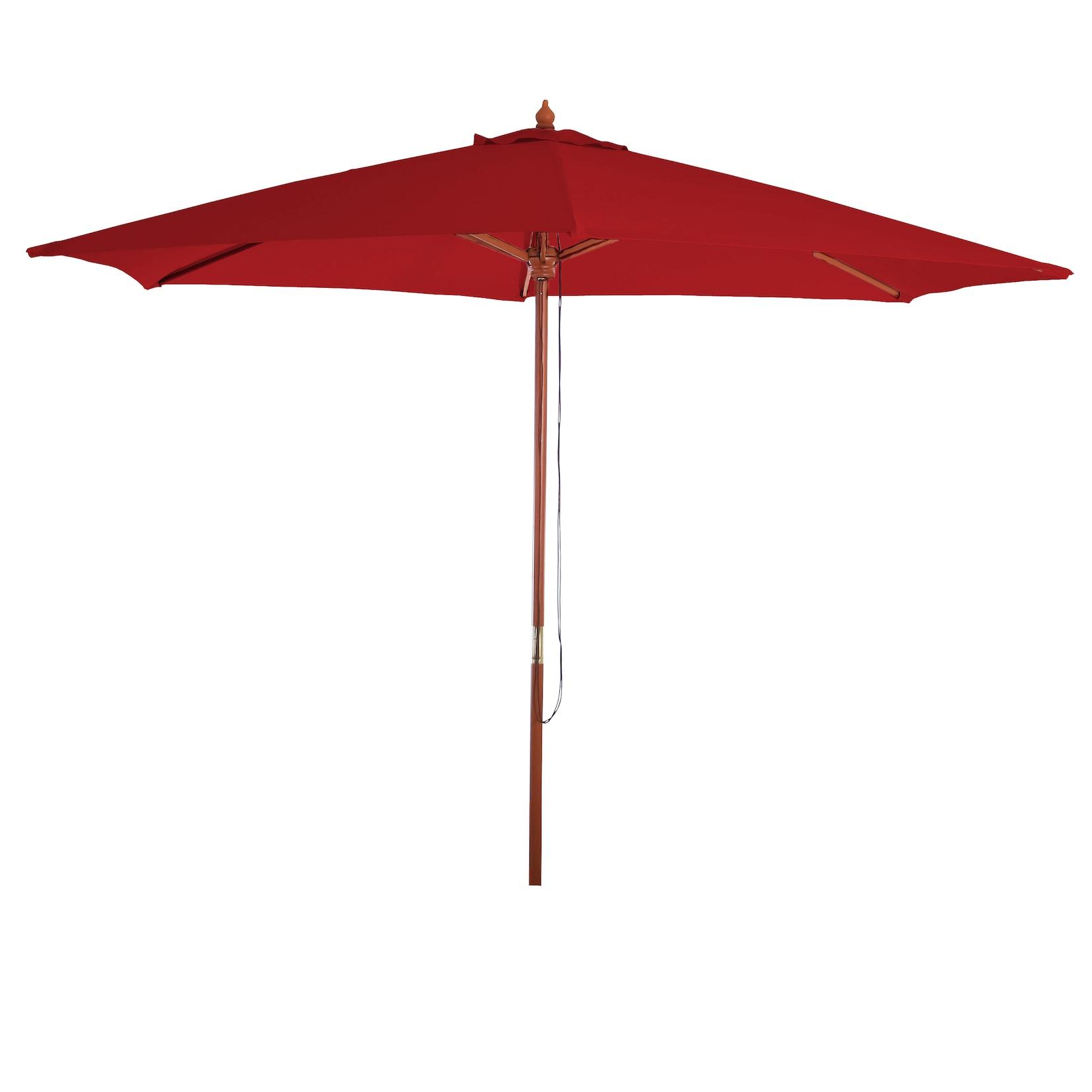 Sonnenschirm Lissabon, Gartenschirm Marktschirm, Ø 3m Polyester/Holz ~ bordeaux