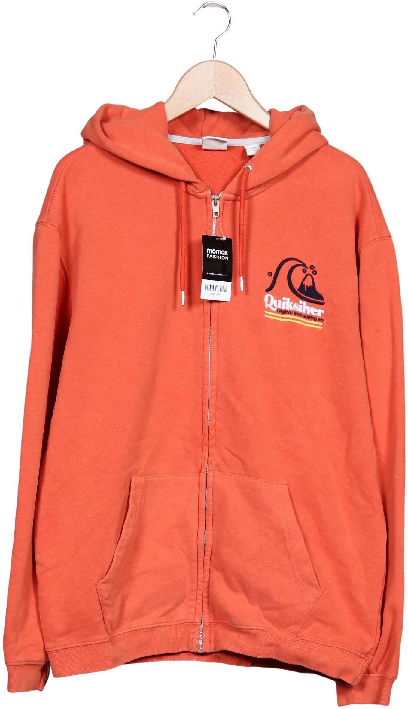 Quiksilver Herren Kapuzenpullover, Orange, Gr. L, Baumwolle / Synthetik - Second Hand