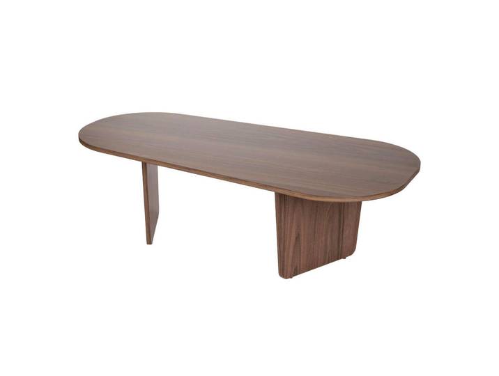 Mid.you Couchtisch, Walnuss, Holzoptik, Freiform, 65x40x130 cm, einfacher Aufbau, Wohnzimmer, Wohnzimmertische, Couchtische