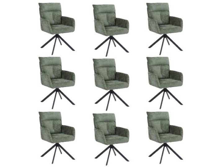 Home Deluxe Esszimmerstuhl mit Armlehne Aluna Chenille - 9er Set Grün I Küchenstuhl, Polsterstuhl, Designstuhl, Armlehnstuhl, Armlehne, Lehne, Gepolstert, Edel, Modern, Retro, Hochwertig, Weich,