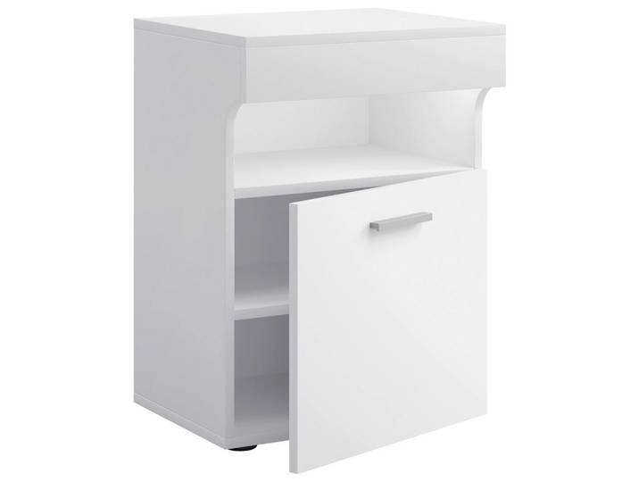 Livetastic Nachtschrank, Weiß, Kunststoff, 45x61x39 cm, Schlafzimmer, Nachttische